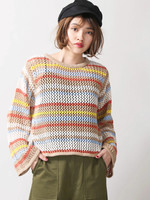 WEGO/マルチボーダークロシェニット