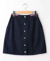 配色ゴム台形スカート