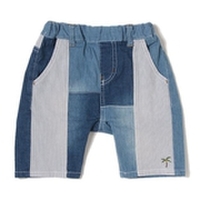 パッチワークデザインハーフパンツ