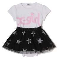 ロゴ入りロンパース×チュールスカートセット