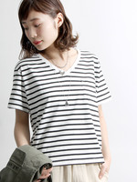 WEGO/USAコットンVネックTシャツ