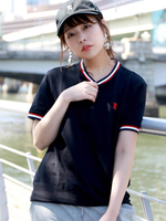 ライオン刺繍カノコヘンリーTEE