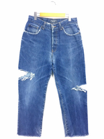 リメイククラッシュデニムパンツ リメイク      