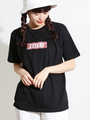 WEGO/ペイズリーボックスロゴプリントTシャツ