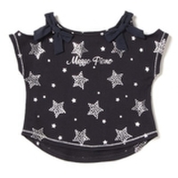 星プリントオフショルダーTシャツ