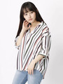 WEGO/マルチストライプスキッパーシャツ