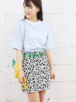 WEGO/パターンボタンアップタイトミニスカート