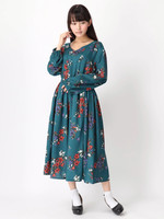 [18AW 新作アイテム]バックリボンプリントワンピース