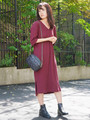 [18AW 新作アイテム]ワッフルスキッパーワンピース/Ｖネック