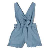 【30%OFF】リボンつき裾フリルオールインワン