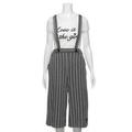 【50%OFF】ジャージーストライプ柄サスペンダーつきパンツ