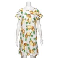 【50%OFF】パイナップル柄フリルつきワンピース