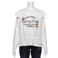 【50%OFF】フリルロゴ刺しゅうTシャツ