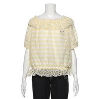 【50%OFF】ボーダーシャーリングブラウス×無地タンクトップセット