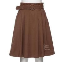 【50%OFF】丸バックルベルトつきタック入りスカート