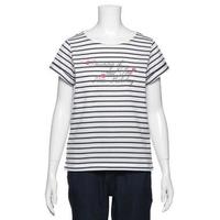 【50%OFF】袖ロールアップロゴボーダーTシャツ