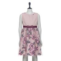 【50%OFF】チュール花柄切り替えノースリーブワンピース