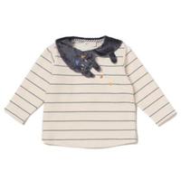 ネコ衿ボーダーTシャツ