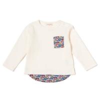 リバティ柄 シャツレイヤード風ワッフルTシャツ