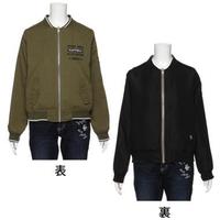 【30%OFF】ロゴ刺しゅう×袖ラインリバーシブルブルゾン
