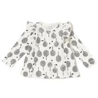 肩フリル総柄チュニック