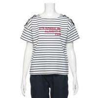 【50%OFF】肩レースアップボーダーTシャツ