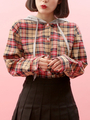 WC/フード付きチェックシャツ