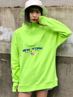 WEGO/ハーフジップロゴスウェット