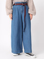 [18AW 新作アイテム]ベルト付きデニムワイドパンツ