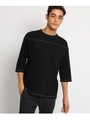 7分袖 切り替えTシャツ SBS 【WEB限定】/ブラック(019)
