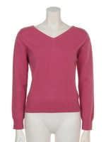 BackレースカラーニットPO/フューシャピンク