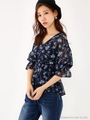 Blurry Flowerブラウス/柄NVY