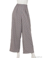 CHECK TACKED PANTS/WHITE