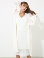 Cap Cuff SLV Knit CD/WHT