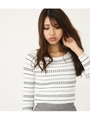 FIT RIBオフショル Knit TOP/WHT