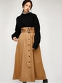 FRONT BUTTON LONG スカート/L/BEG1
