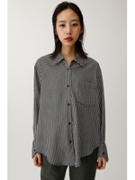 HOUNDSTOOTH LOOSE シャツ/柄WHT5