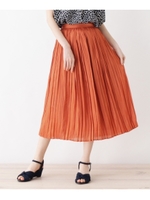 LAVEANGE シャイニープリーツスカート/オレンジ(067)