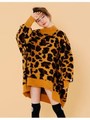 LSB original leopard bomber knit dress/YELLOW