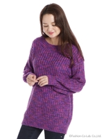 MIXニットチュニック/パープル
