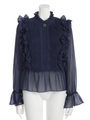 Phenomena Ruffle Blouse/NAVY