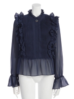 Phenomena Ruffle Blouse/NAVY