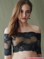 SALON by PJ/バルドーレーシィパデットトップ/ブラック