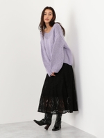 SMF W/AC ハンド Vネックプルオーバー/LILAC