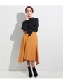 【Settimissimo】 ウールタッチフロント切替スカート/マスタード(044)