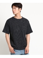 Tシャツ メンズ 片畦Wフェイス  ビッグシルエット/ブラック(019)