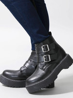 WEGO/厚底ダブルベルトブーツ