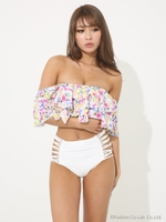 Wフリルオフショルバンドゥカップビキニ/WHT