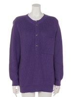 [BED&BREAKFAST]CARDIGAN RIB STITCH KNIT/PURPLE