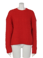 [BED&BREAKFAST]FELT KNIT Tops/RED